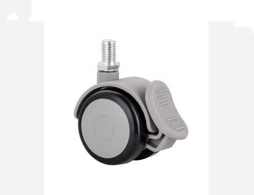 Modern 2 Inch Nylon Double Wheel Furniture Castors with Quiet Threaded Stem for Bathroom Dining and Kitchen