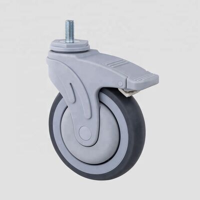 Threaded Stem TPR Medical Caster Wheel – Waterproof Anti-Rust Nylon Hospital Equipment Caster