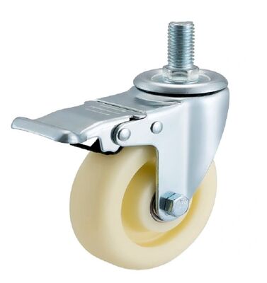 3 4 5 Inch Wear Resistant Double Ball Bearing Trolley Casters with Brake Swivel Plate Industrial Caster Wheels