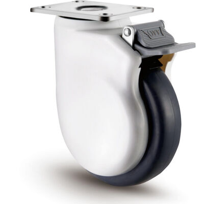 Medium Duty Elastic TPR Caster Wheels 100mm 125mm With Thread Guard