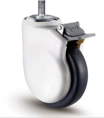 Medium Duty Elastic TPR Caster Wheels 100mm 125mm With Thread Guard