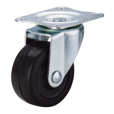 Light-Duty Black solid rubber Caster Wheels – Silent and Wear-resistant