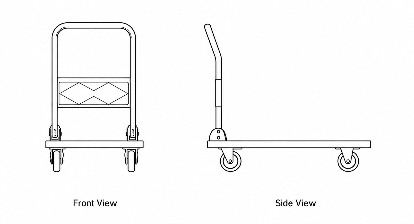 Blue Plastic Platform Trolley dimensions