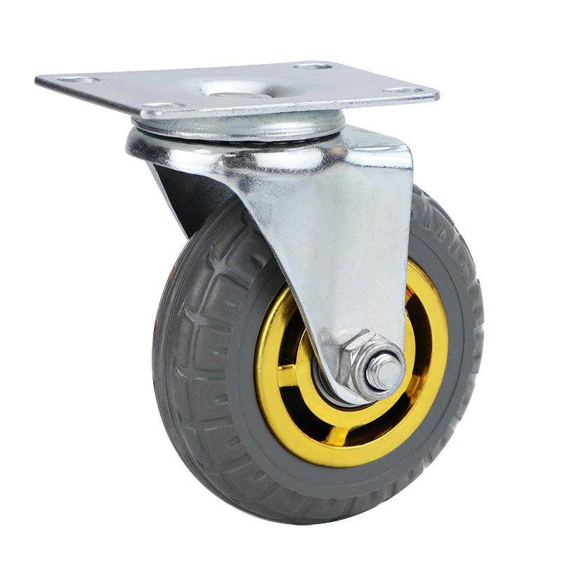 Medium-Duty Gold-Core Rubber Caster