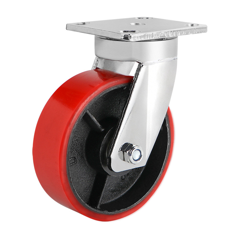 Impact-Resistant PU Caster with Cast Iron Core