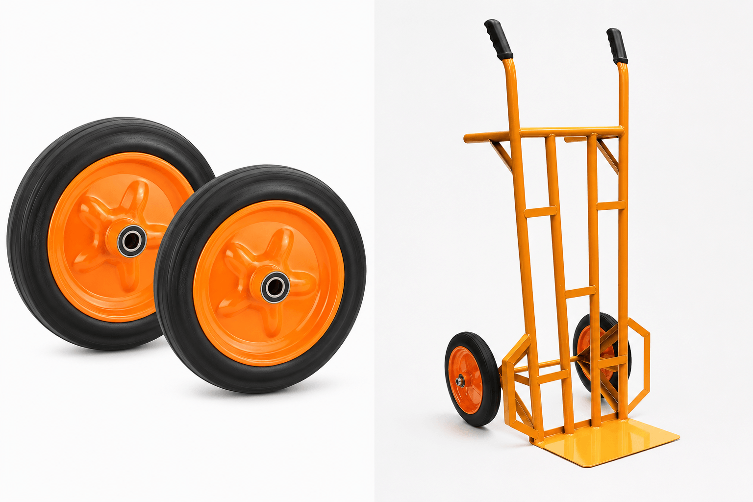Solid rubber wheels vs pneumatic wheels for material handling