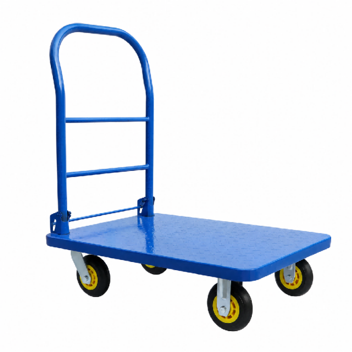 Folding-Handle Steel Platform Trolley